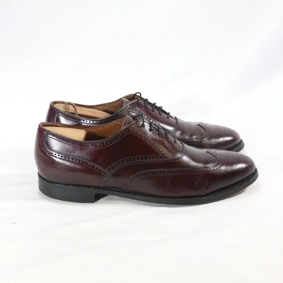 BOSTONIAN CLASSICS Burgundy Wingtip Oxford Shoes Sz 10 US Men - Picture 6 of 8